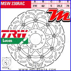 Disque de frein Avant MSW230RAC Honda CRF 1000 L, LA, LD Africa Twin (SD04) 2016